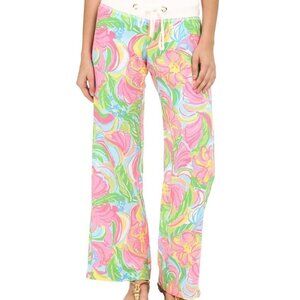Lilly Pulitzer Beach Pants Linen Multi Conch Republic Pink Blue White